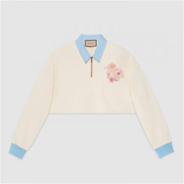 GUCCI 706116 女士米白色 Gucci Lovelight 短款棉质卫衣