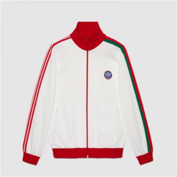 GUCCI 692108 男士白色 adidas x Gucci 联名系列针织棉夹克