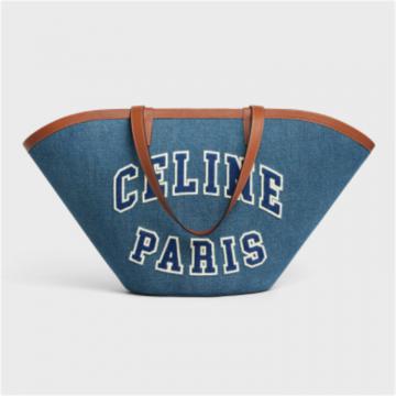 CELINE 196262EF6 女士海军蓝色 COUFFIN 大号 CELINE PARIS 牛仔和牛皮手袋