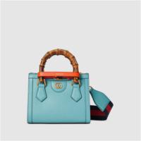 GUCCI 702732 女士浅蓝色 Gucci Diana 竹节迷你托特包