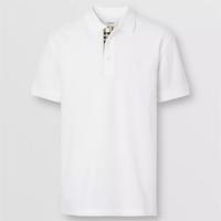 BURBERRY 80552291 男士白色 专属标识装饰珠地网眼布棉质 Polo 衫