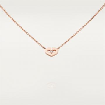 Cartier B3040400 女士玫瑰金色 心形项链