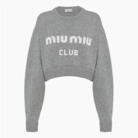 MIUMIU MML664 女士灰色 Cropped cashmere sweater