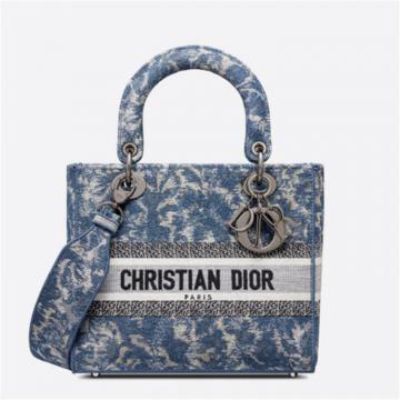 DIOR M0565BRXR 女士蓝色 中号 LADY D-LITE 手袋