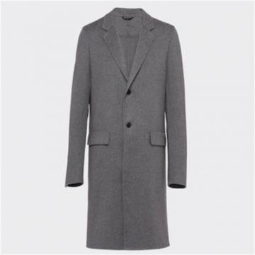 PRADA UC453D 男士石板灰色 羊绒大衣