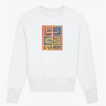 GIVENCHY BWJ0213Z96 女士白色 GIVENCHY 4G LOGO 印花卫衣