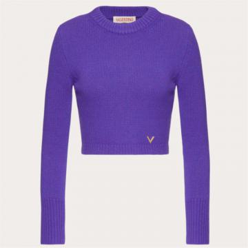 VALENTINO 1B3KC34I7EV817 女士紫色 VGOLD 羊绒衫