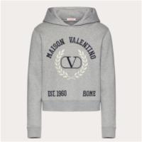 VALENTINO 1V3MF22U8MG0F3 男士灰色 MAISON VALENTINO 刺绣棉质卫衣