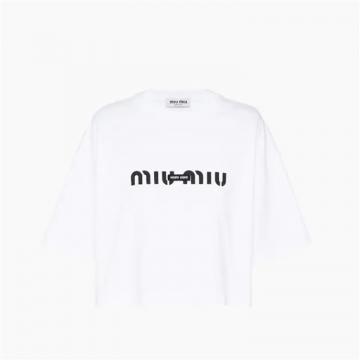 MIUMIU MJN385 女士白色 棉质 T恤