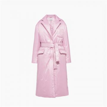 MIUMIU MS1913 女士雪粉色 腰带式尼龙羽绒大衣
