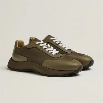 HERMES H222912ZHV1420 男士棕绿色 Fairplay 运动鞋