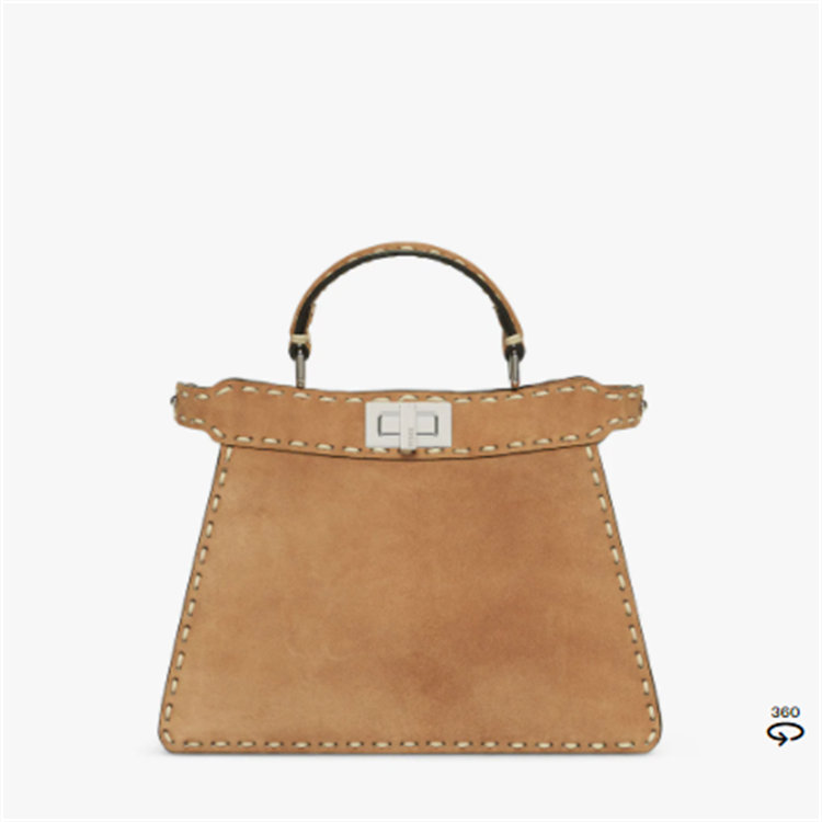 FENDI 8BN327AM2ZF0XUL 女士棕色 Peekaboo ISeeU 小号手袋