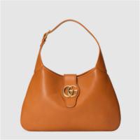 GUCCI 726274 女士棕色 Aphrodite 中号新月造型肩背包