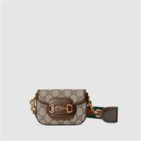 GUCCI 699760 女士乌木色 Gucci Horsebit 1955 肩带钱包