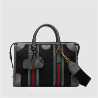 GUCCI 715666 女士黑色 中号帆布旅行袋