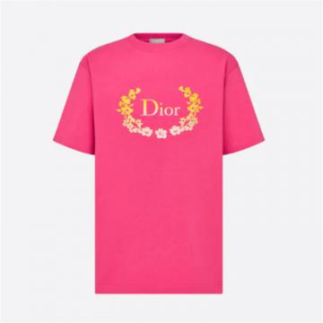 DIOR 313J696A0554 男士粉色 宽松版型 T恤