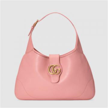 GUCCI 726274 女士粉色 Aphrodite 中号新月造型肩背包