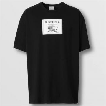 BURBERRY 80651871 男士黑色 Prorsum 标签棉质 T恤衫