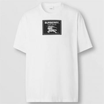 BURBERRY 80643971 男士白色 Prorsum 标签棉质 T恤衫