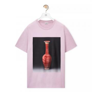 LOEWE H800Y22X20 女士丁香紫 棉质陶瓷印花 T恤