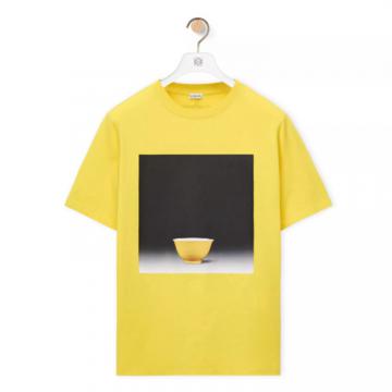 LOEWE H800Y22X19 女士黄色 棉质陶瓷印花 T恤