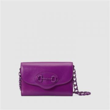 GUCCI 724713 女士紫色 Gucci Horsebit 1955 迷你手袋