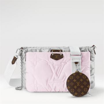 LV M21056 女士粉色拼银色 MAXI MULTI POCHETTE ACCESSOIRES 手袋