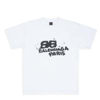 BALENCIAGA 612965TNVN49040 女士白色 HAND DRAWN BB ICON 中号版型 T恤