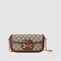 GUCCI 735178 女士乌木色 Gucci Horsebit 1955 肩背包