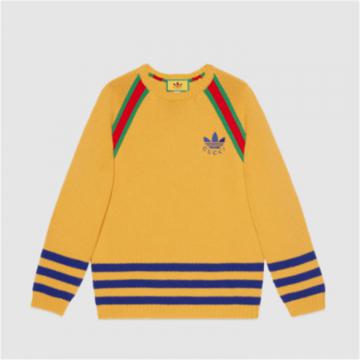 GUCCI 723081 男士黄色 adidas x Gucci 联名系列羊毛卫衣