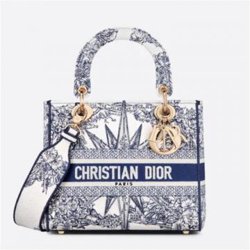 DIOR  M0565ORVX 女士蓝色 中号 LADY D-LITE 手袋 