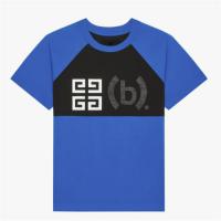 GIVENCHY BM716R3Y9J 男士蓝色 经典版型 4G LOGO 印花 T恤