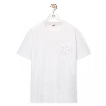 LOEWE H526Y22X65 男士白色 棉质凸纹 Anagram T恤