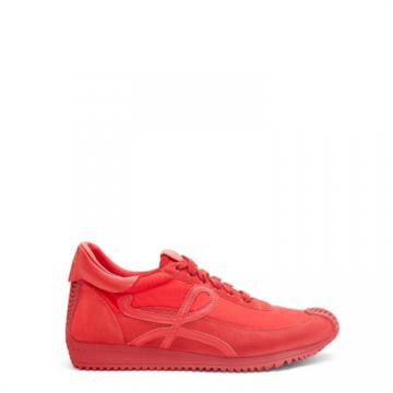 LOEWE M800282X15 男士红色 尼龙和绒面革流畅跑鞋
