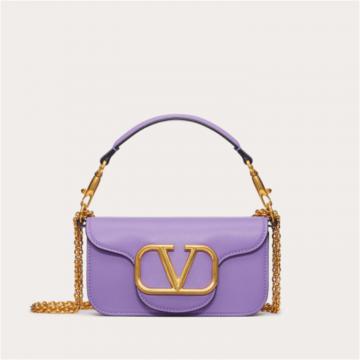 VALENTINO WB0K53ZXL699 女士紫色 MINI LOCÒ 小牛皮手袋