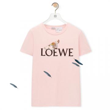 LOEWE SB44Y22X12 女士粉色 棉质 Heen LOEWE T恤 