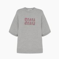 MIUMIU MJN443 女士灰色 刺绣棉质运动衫