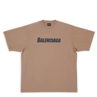 BALENCIAGA 651795TNVL17761 男士浅棕色 CAPS 方正版型 T恤