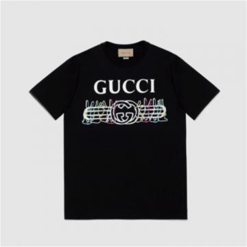 GUCCI 548334 男士黑色 中国新年系列针织棉 T恤