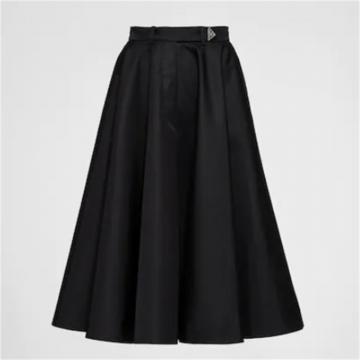 PRADA 21X925 女士黑色 Re-Nylon 再生尼龙褶裥半身裙