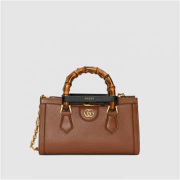 GUCCI 735153 女士棕色 Gucci Diana 竹节小号肩背包