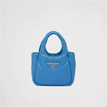 PRADA 1BA359 女士蓝色 Prada Soft 小号加衬软羊皮手袋