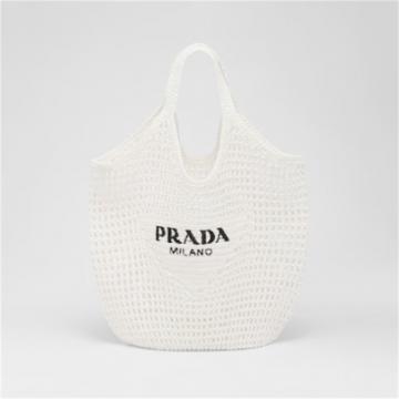 PRADA 1BG424 女士白色 酒椰纤维托特包