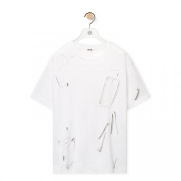 LOEWE H526Y22X69 男士白色 棉质物件 T恤