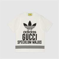GUCCI 616036 男士白色 adidas x Gucci 联名系列针织棉 T恤