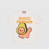 GUCCI 717422 女士白色 “Gucci Friends”印花棉质 T恤
