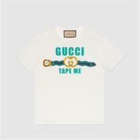 GUCCI 717422 女士白色 Gucci“Tape Me”印花棉质 T恤