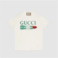 GUCCI 717422 女士白色 Gucci 唇膏印花棉质 T恤