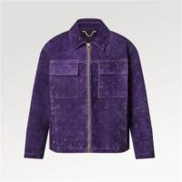LV 1AB4QR 男士紫色 MONOGRAM 压纹绒面工装夹克