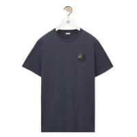LOEWE H526Y22X75 男士玛瑙蓝色 棉质 Anagram T恤